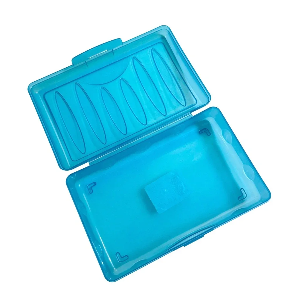 Spacemaker 2 Pencil Boxes VTG 90s Y2K Plastic School Supply Storage Blue Purple